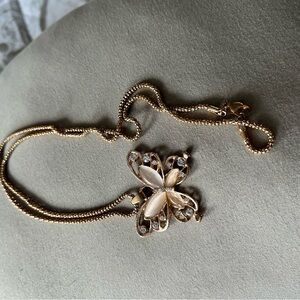 Set of Two Butterfly Pendant Necklaces